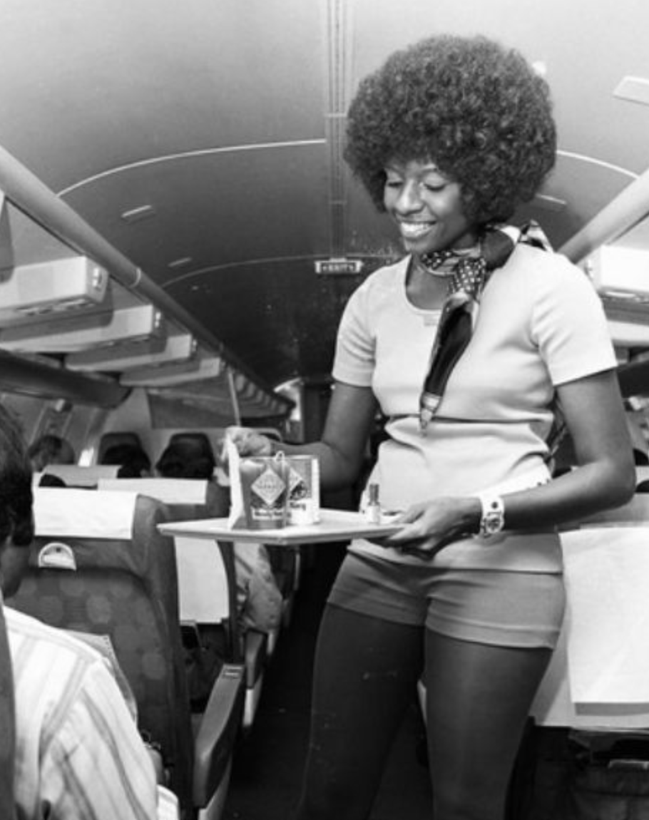 1960s flight attendant black